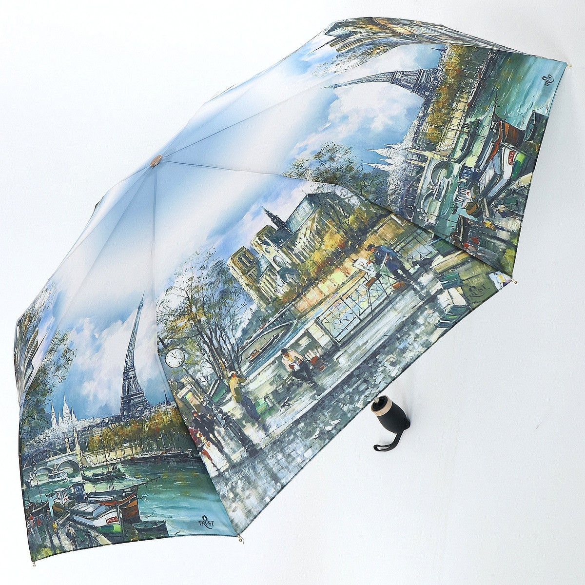 Міцна жіноча парасолька TRUST Антивітер Париж ( повний автомат ) арт.31476-2