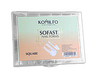 Гелевые типсы для наращивания Komilfo SoFast Nail Forms,Square 240 шт