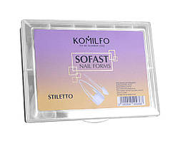 Гелеві типи файлів Komilfo SoFast Nail Forms, Stileto. 240 шт