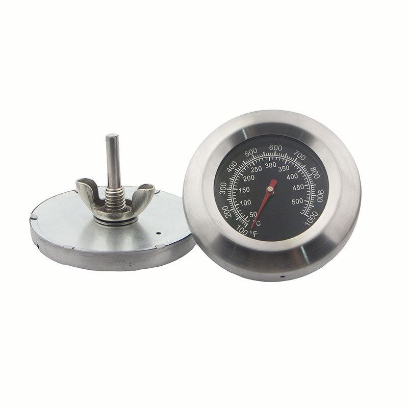 Термометр для барбекю, гриль..., металевий, 50-530 градусів (Великий з чорним циферблатом)