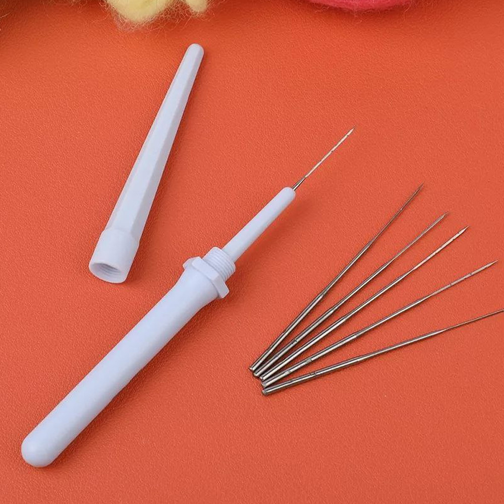 Голка для валяння з тримачем набір 5 голок для фелтингу набивна пробивна для сухого валяння ручка аплікатор, фото 1