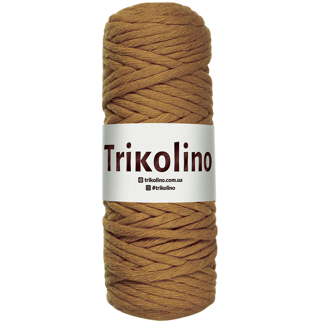 Бавовняний шнур Макраме Темна охра. 250 г, 100 м, 3 мм