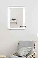 Настінне дзеркало Facet 1800 50х60 см прямокутне у передпокій, коридор у рамі МДФ, білий