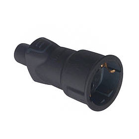 Розетка силова Legrand чорна з'єднувач 2К+З IP44 050197