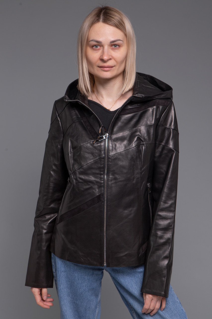 Женская куртка из натуральной кожи с капюшоном: продажа, цена в Украине ...