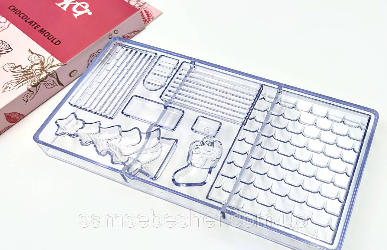 Полікарбонатна форма для шоколаду "Новорічна" 2, фото 1