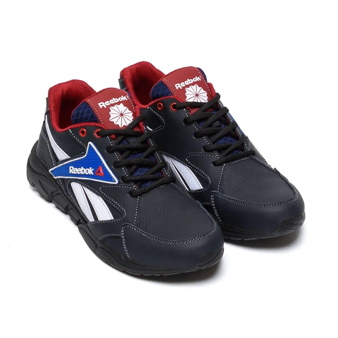 Чоловічі шкіряні кросівки весна/осінь Reebok Street Style Blue Чорні