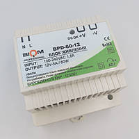 Блок живлення Biom на DIN-рейку TH35/ЕС35 60W 5A 12V IP20 BPD-60-12