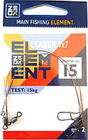 Повідець для риболовлі ZEOX ELEMENT 1*7, 15 см, 15 кг (2 шт.)