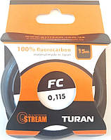 Леска для рыбалки флюорокарбоновая G.Stream Turan FC, 0,115 мм, 1,1 кг, 15м.