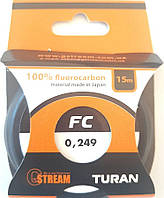 Флюорокарбоновая леска G.Stream Turan FC, 0,249 мм, 4,6 кг, 15м.