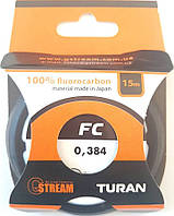 Флюорокарбонові волосіні для риболовлі G.Stream Turan FC, 0,384 мм, 8,5 кг, 15м.