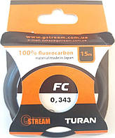 Флюорокарбоновые лески для рыбалки G.Stream Turan FC, 0,343 мм, 7,8 кг, 15м.