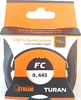 Рыболовная леска флюорокарбоновая G.Stream Turan FC, 0,445 мм, 12,2 кг, 15м.