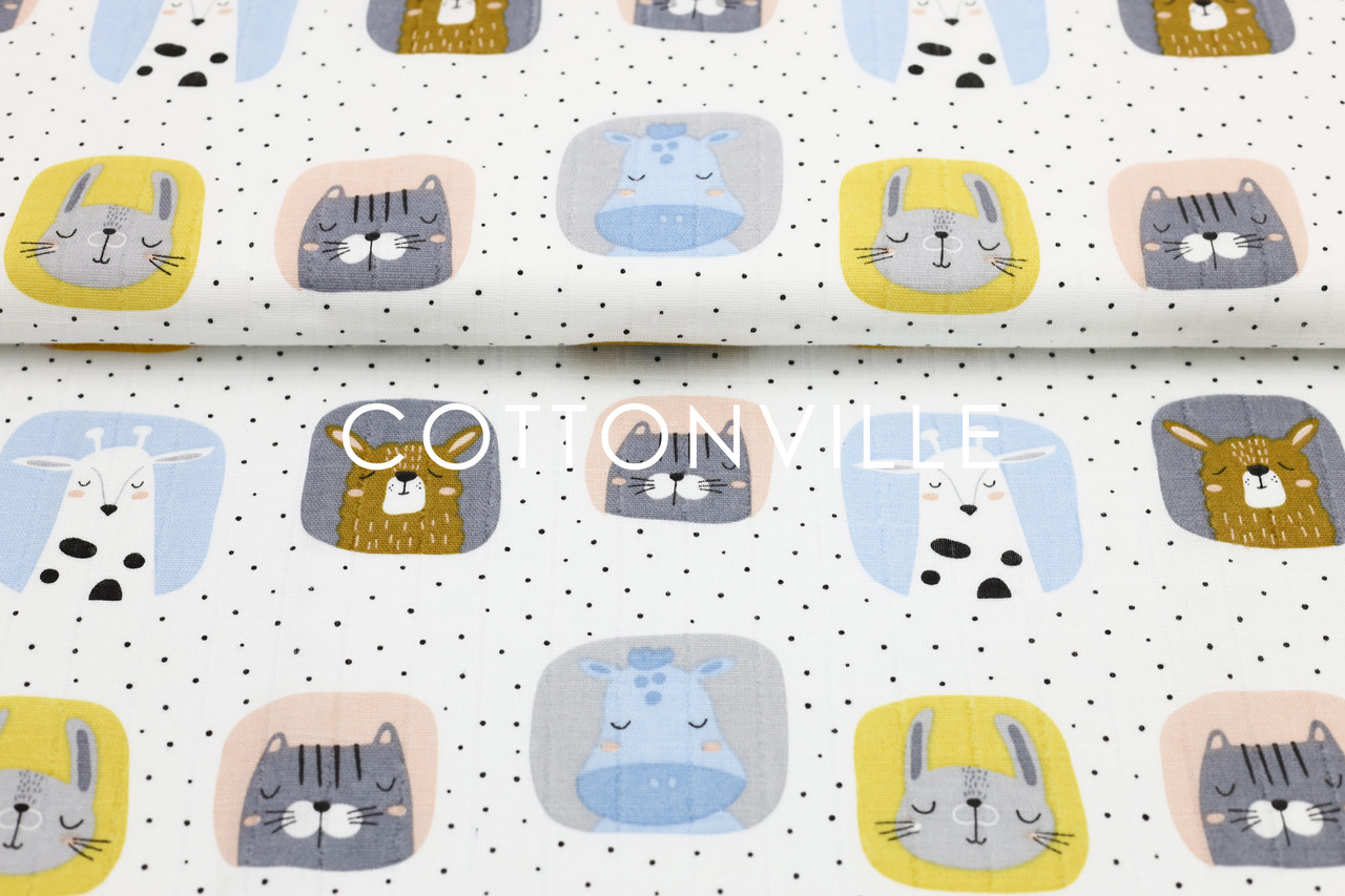 Муслін Звірята в рамочках 160 см