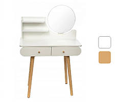 Столик туалетний JUMI SCANDI з дзеркалом косметологічний стіл для косметики W_1014