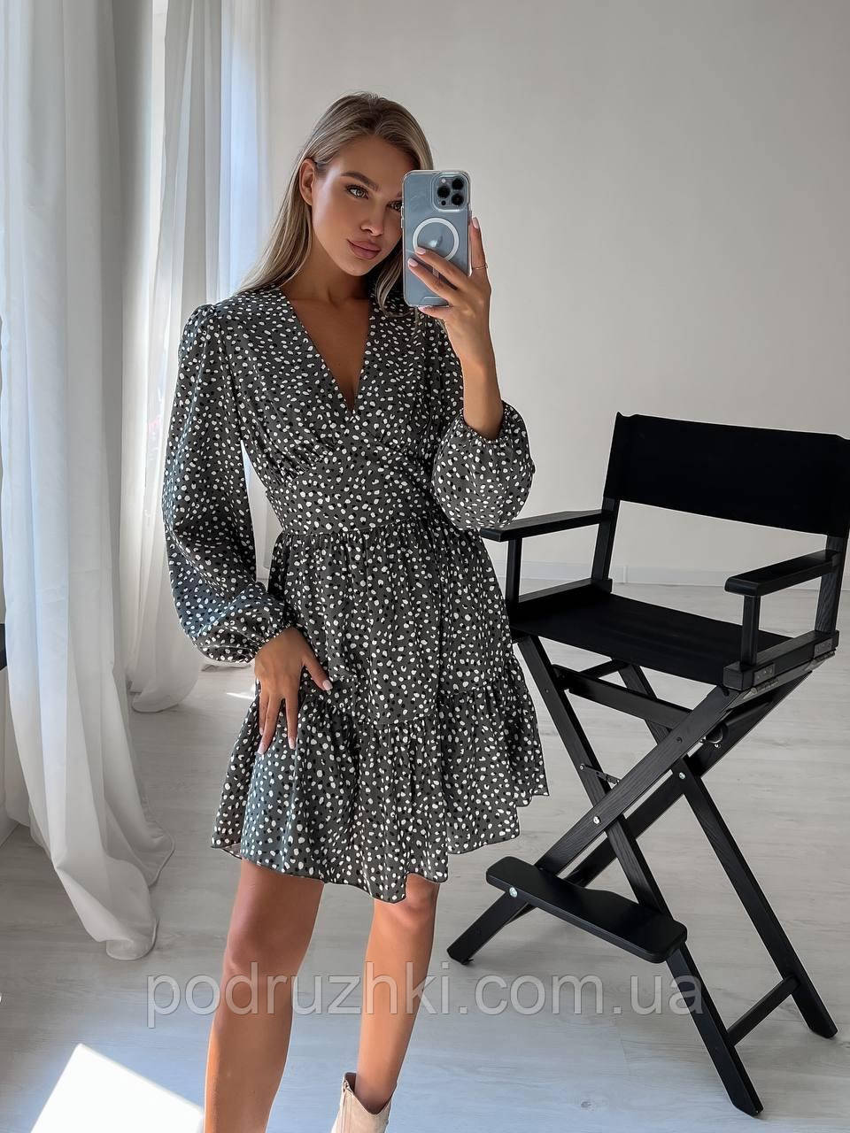 Легкое летнее платье с длинным рукавом Цвета бежевый,хаки,мокко Ткань ...