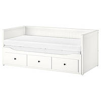 IKEA HEMNES XЕМНЕС Каркас ліжка-кушетки з 3 ящиками, білий, 80x200, ліжко см