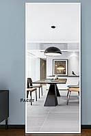 Велике настінне дзеркало Facet 2204 80х180 см в повний зріст в коридор, спальню, передпокій у рамі МДФ, білий