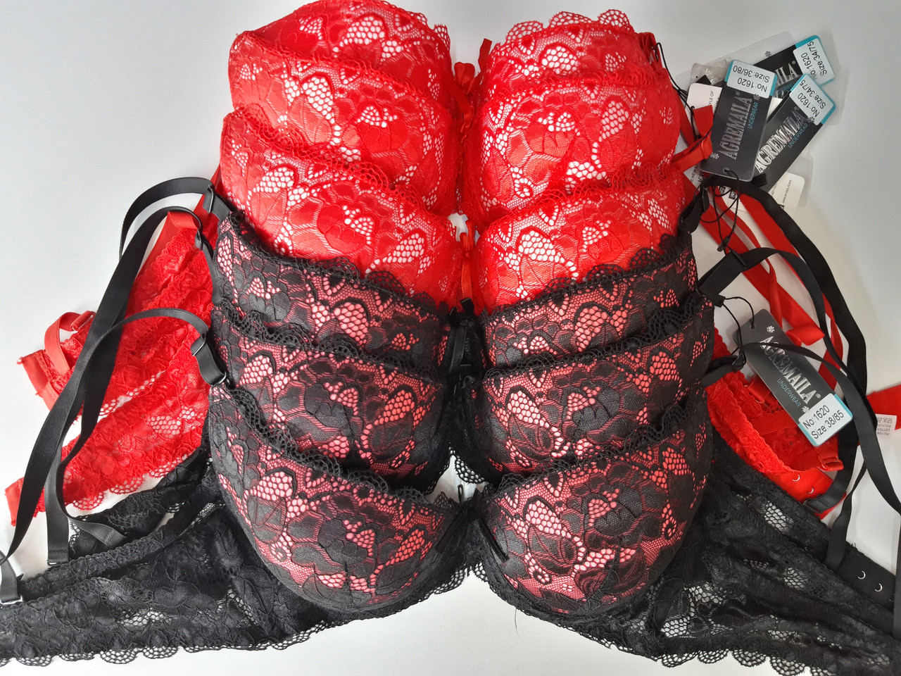 Бюстгальтер Мереживний Чашка B Push Up Мікс 6шт (1620)