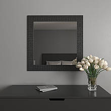 Дзеркало в чорній оправі на стіну 96 на 96 Black Mirror у ванну кімнату спальню передпокій