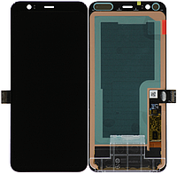 Дисплей-модуль тачскрин Google Pixel 4 чорний P-OLED оригінал склеєне скло
