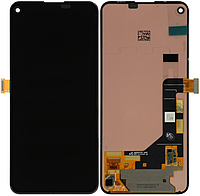 Дисплей модуль тачскрин Google Pixel 5a 5G чорний OLED оригінал склеєне скло