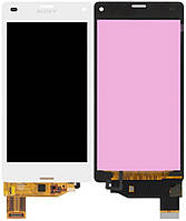 Дисплей модуль тачскрин Sony D5803 Xperia Z3 Compact/D5833 белый оригинал переклеенное стекло