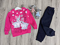 Костюм стильный набор джемпер и штаны для девочки Турция тринить на флисе
