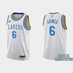 Баскетбольна біла джерсі Леброн Джеймс 6 Лейкерс 2022-2023 Lebron James Los  Angeles Lakers Classic Edition