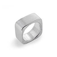Кольцо серебряное Квадрат матовый, стильные модные украшения в геометрическом стиле из серебра 925 пробы