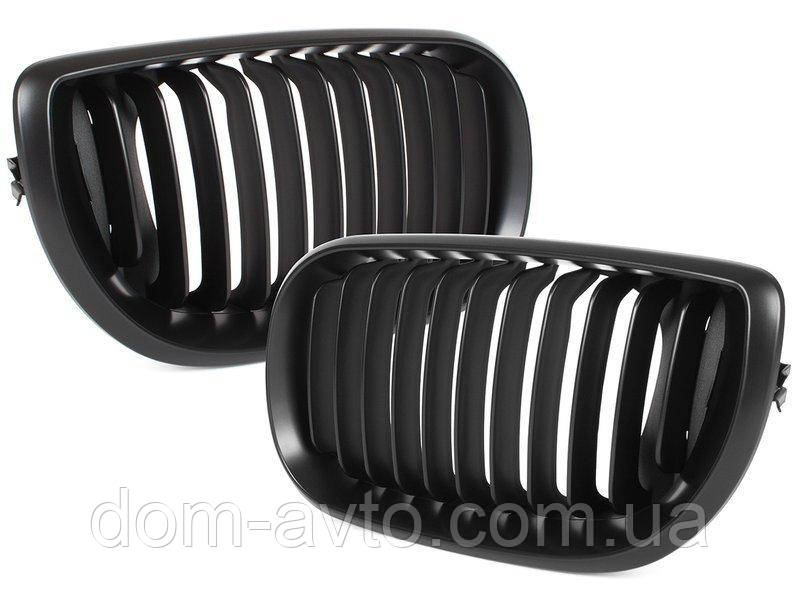 BMW 3 E46 FL 01-05 СЕДАН / УНІВЕРСАЛ манекен між фарами (нирки) ліва+права комплект ЧОРНИЙ