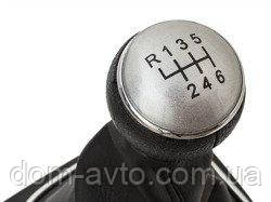 VW Jetta 06-12 SILVER Ручка КПП + ЧОРНИЙ сильфон з ХРОМОВОЮ рамкою 6 ШВИДКІСТЕЙ