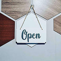 Табличка информационная на дверь "Open" вывеска для магазина, бара, ресторана на присоске
