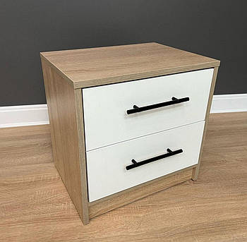Тумба приліжкова дві шухляди Ексклюзив Дуб з білим