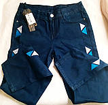 Джинси сині з принтом лпмпас жіночі 46 48, фото 3