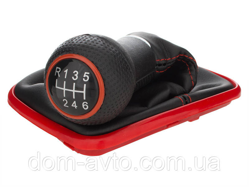VW Bora 98-05 Ручка КПП + СИМФОН З ЧЕРВОНОЮ РАМКОЮ 6 ШВИДКІСТЕЙ 12ММ