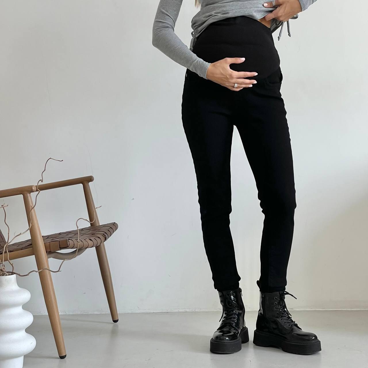 Джинси для вагітних WOW MOM Skinny Чорні 46 (3844)