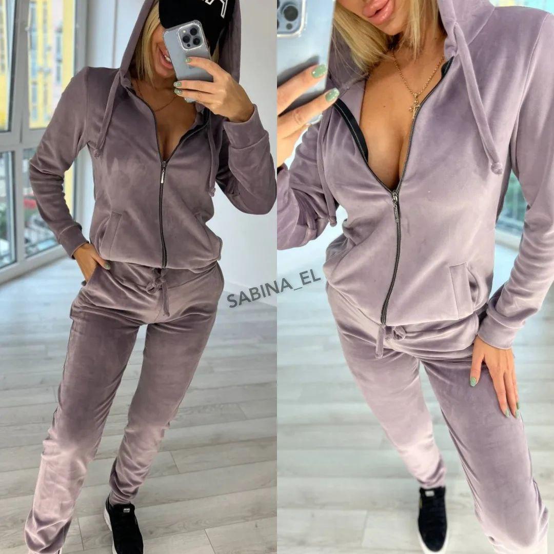 Жіночий спортивний костюм з кофтою на блискавці і завуженими штанами (р. S-3XL) 7so2034, фото 1