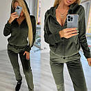 Жіночий спортивний костюм з кофтою на блискавці і завуженими штанами (р. S-3XL) 7so2034, фото 4