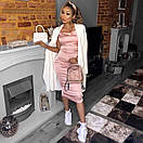 Атласне плаття комбінація міді з відкритою спиною і на тонких бретелях (р. S-M) 83py4250, фото 6