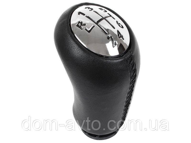 Renault Vel Satis 2002- Ручка КПП 6 ШВИДКІВ ЧОРНА ШКІРА + ХРОМ