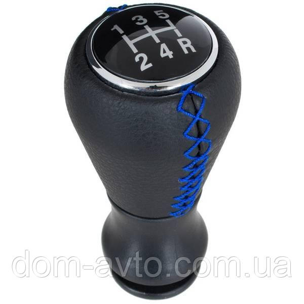 Peugeot 306 Ручка КПП ЧОРНА ШКІРА + СИНЯ РІЗЬКА 5 ШВИДКІСТЕЙ