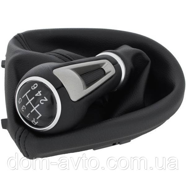 Seat Toledo III 04-09 Ручка КПП ЧОРНА ЕКО ШКІРА + сильфон з рамою 6 ШВИДКІСТЕЙ