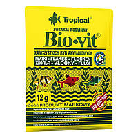 Корм Tropical Bio-Vit хлопья для травоядных рыб, 12г