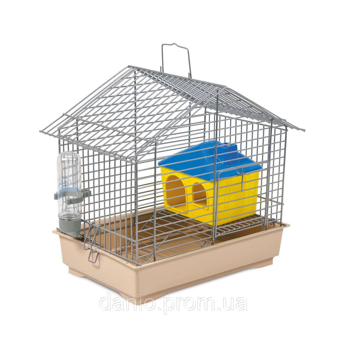 Клітка для гризунів Природа Джунгарик з будиночок 30x20x24 см метал (колір в асортименті — хром, бежевий)