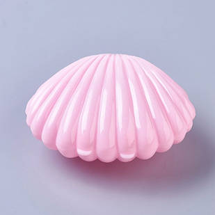 Контейнер для Бісера та Бусин, Пластик, Мушля, Рожевий, 9х7.5х4.3см, 2 шт