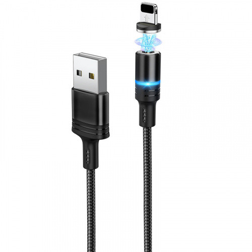 Кабель Profit QY-82 Magnetic USB - Lightning 2.4A/1m (Чорний)