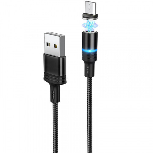 Кабель Profit QY-82 Magnetic USB - MicroUSB 2.4A/1m (Чорний)