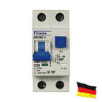 Диференциальный выключатель Doepke (ПЗВ+авт)DRCBO 3 C20/0.03/1+N AC FI/LS-Kombin, хар-ка AC, ном. ток20А,